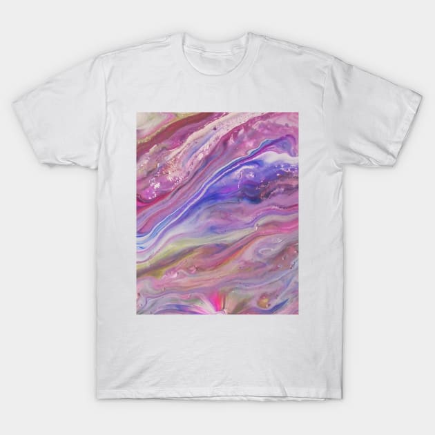 Nebula Galaxy Acrylic Abstract Art T-Shirt by marko.vucilovski@gmail.com